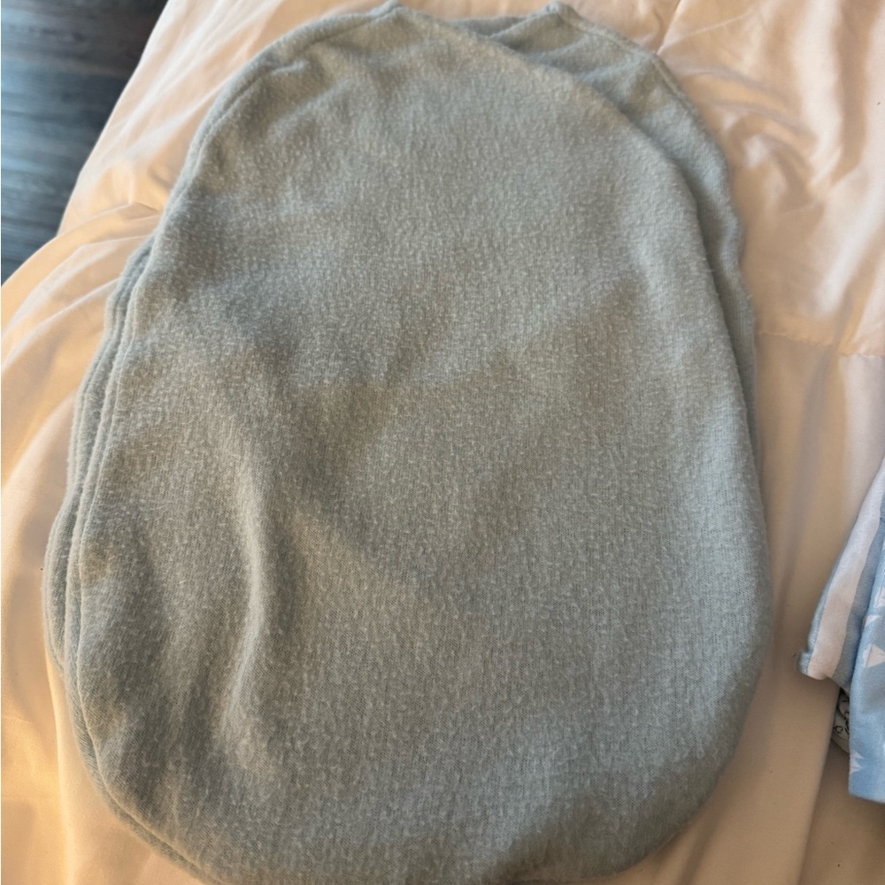 Light Blue Plush Baby Bassinet Mattress Cover